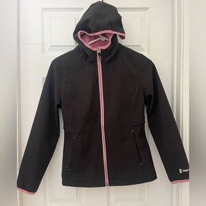 Free Country Black Soft Shell Girls Jacket - size 10/12